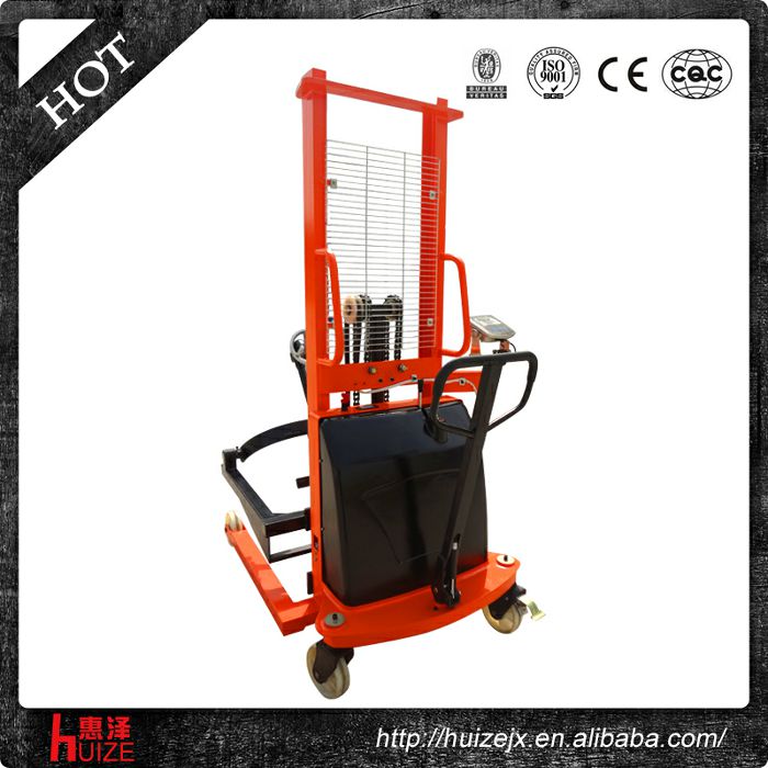 半電動(dòng)稱重油桶車（夾鐵桶，手搖翻轉(zhuǎn)倒料）