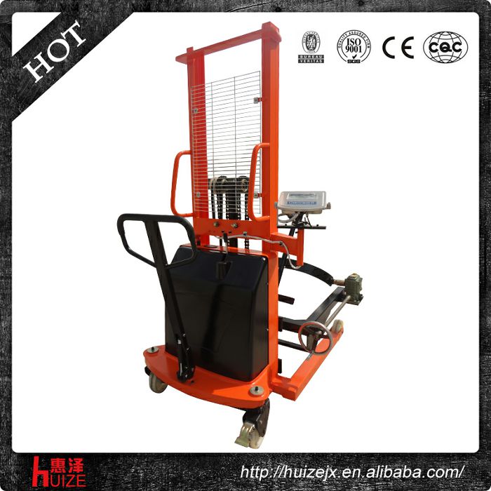 半電動(dòng)稱(chēng)重油桶車(chē)（夾鐵桶，手搖翻轉(zhuǎn)倒料）